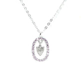 Sterling Silver Necklace with zircons and crest